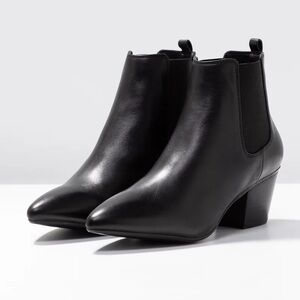 Aldo Black Leather Ankle Booties